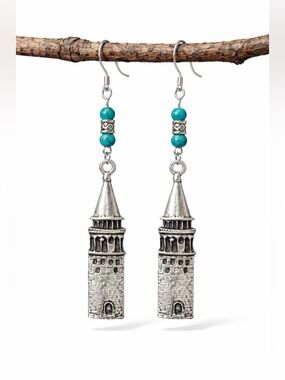 Galata Tower Earrings • Istanbul Turkish Jewelry • Boho Statement